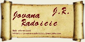 Jovana Radoičić vizit kartica